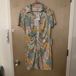 Where Are You From Unique Floral Polo Dress Size S NWT